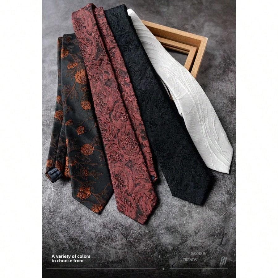 Three-dimensional craft tie black white retro versatile luxury high-end suit shirt accessories women and men young trend