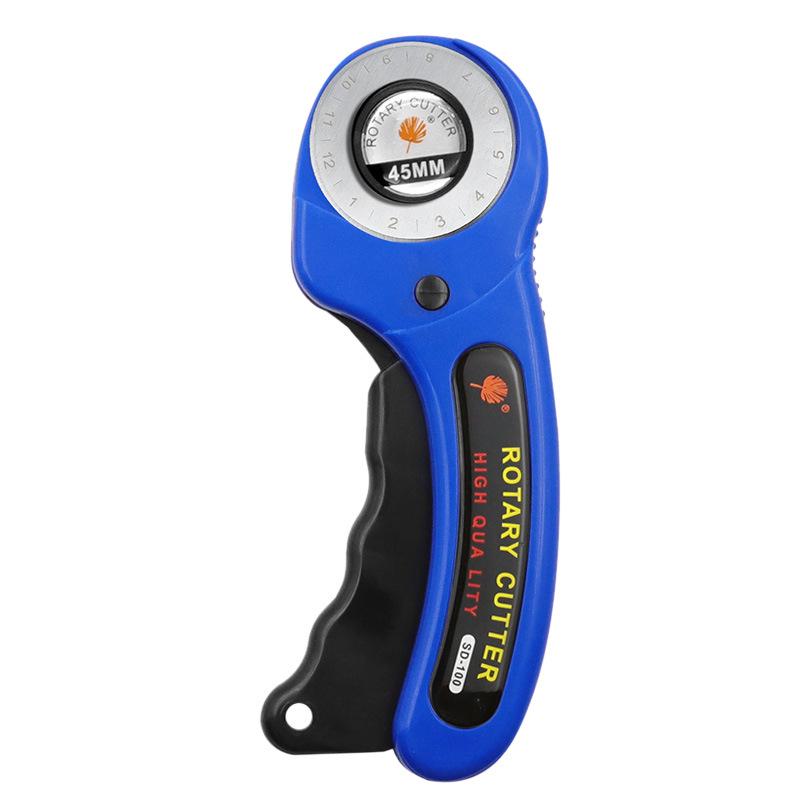 45mm Rotary Leather Cutter with Blades and Rubber Handle