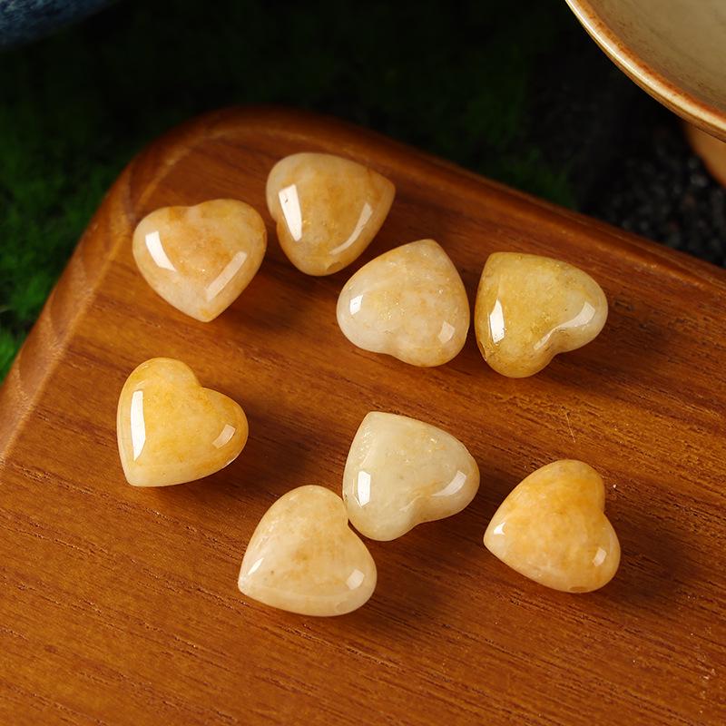 15mm Amethyst Rose Quartz Heart Pendant Jewelry with Horizontal Hole for DIY Crafts