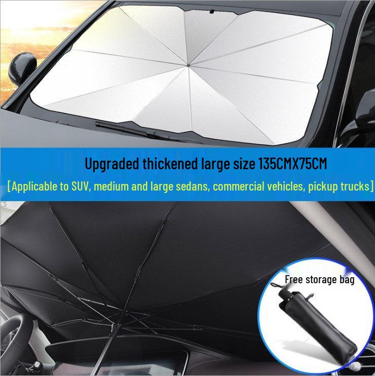 Car Sunshade - Front Windshield Heat Protection & Insulation, Telescopic Folding Design