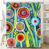 Bathroom Decor Shower Curtain Flower Print Waterproof Fabric Water Resistant