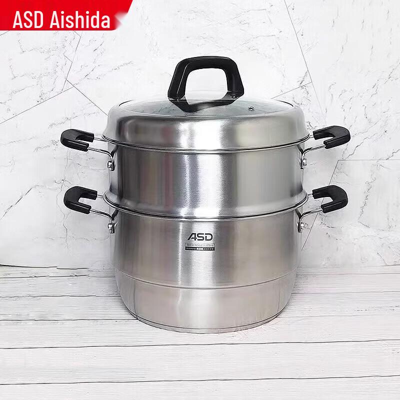 ASD 28cm 304 Stainless Steel Multi-Function Steamer & Soup Pot