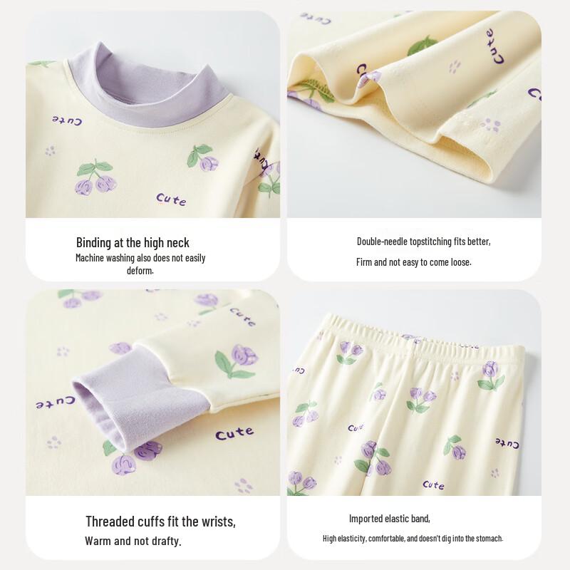 DEESHA Girls' Antibacterial Cotton Thermal Underwear Set