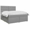 Box Spring Bed with Mattress Light Grey 140 x 190 cm Fabric