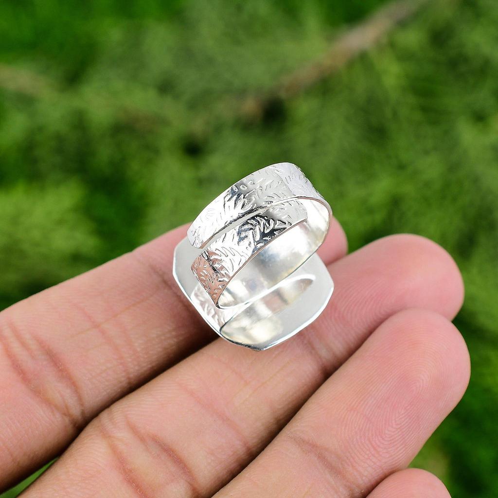 Natural Lemon Chrysoprase Statement Adjustable Ring 925 Silver For Women