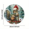 Vintage Christmas Squirrel 8x8 Inch Embossed Metal Tin Sign Wall Art Home Decor