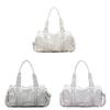 Minimalist Pillow Shoulder Bag For Women In Pu Oil Wax Leather With Large Capacity