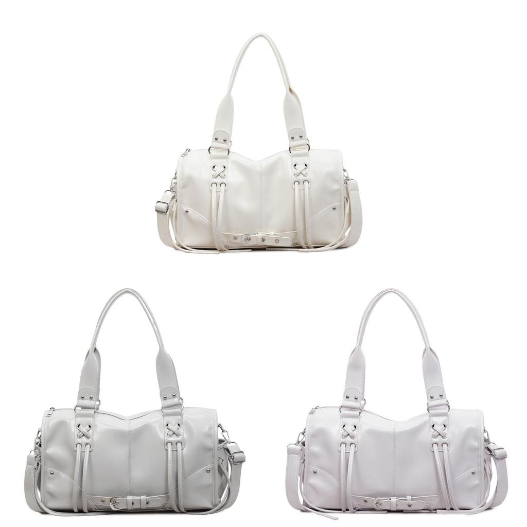 Minimalist Pillow Shoulder Bag For Women In Pu Oil Wax Leather With Large Capacity