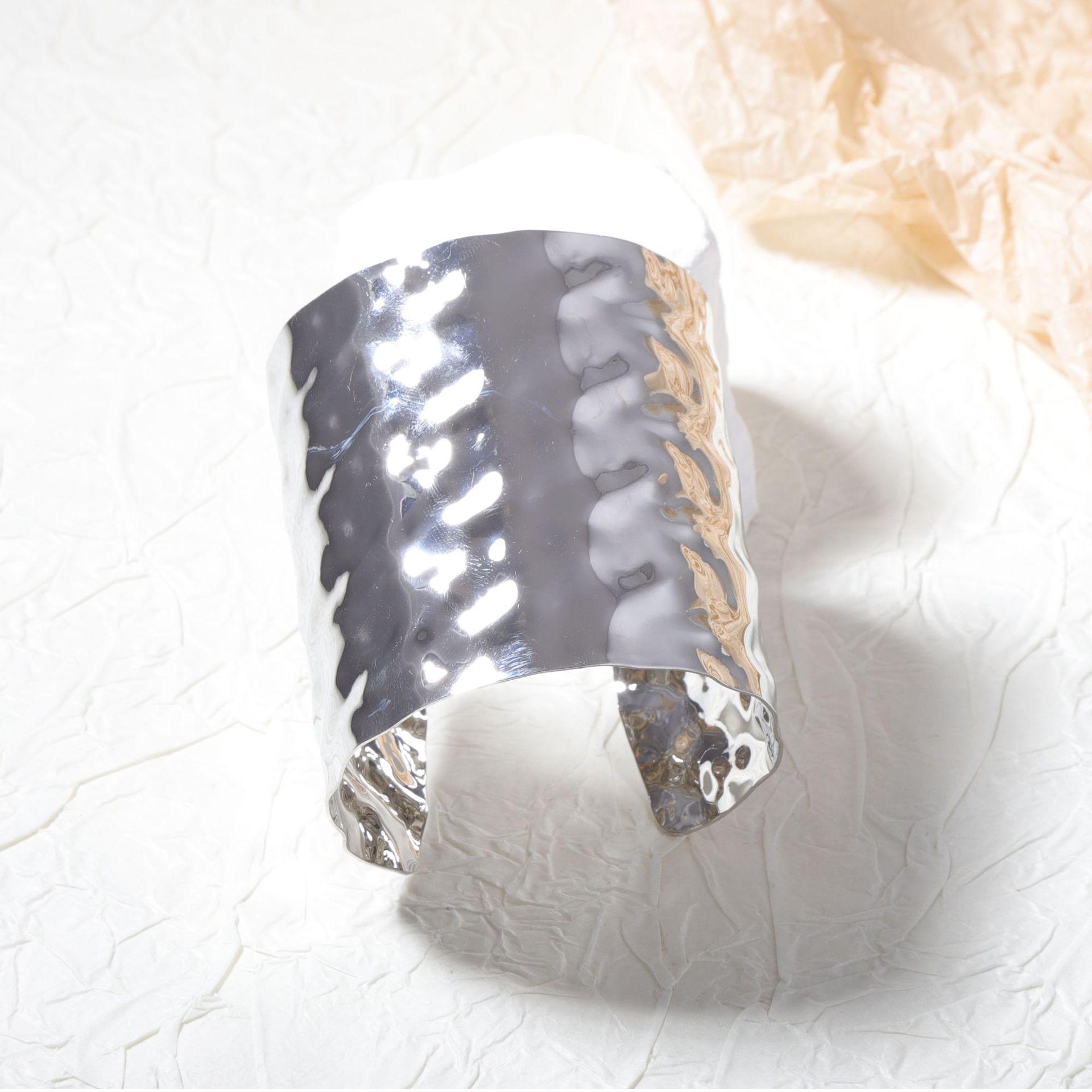 Винтажный крутой стиль, преувеличенная мода, простая застежка, геометрический металлический женский браслет, повседневный для работы серебряный