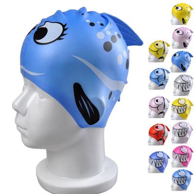 Fish-Shaped Silicone Swim Cap for Kids – Cute, Comfortable, Hair-Protecting Design