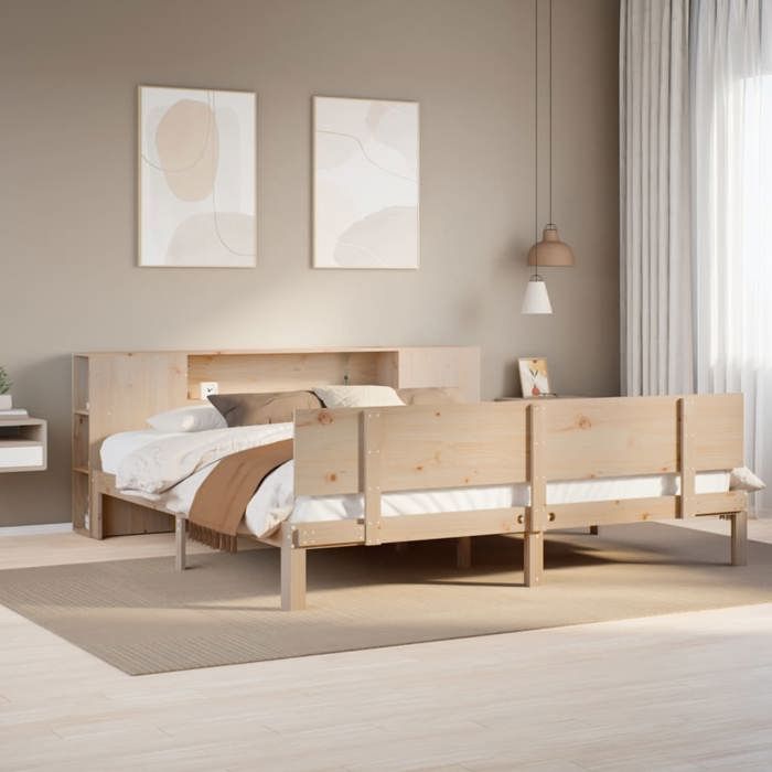 VidaXL Lit bibliothèque sans matelas 180x200 cm bois massif de pin 3322638