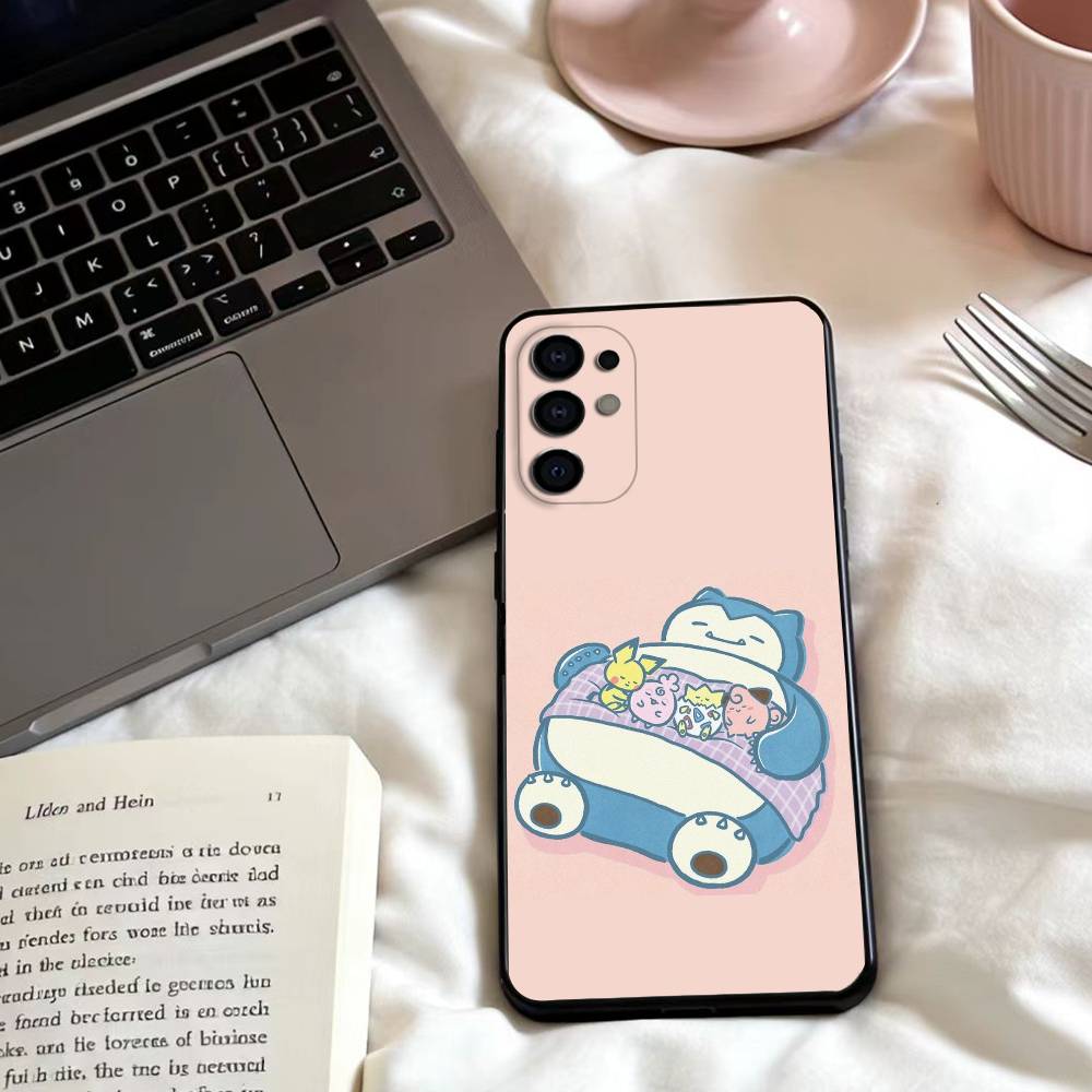 

Cute S-Snorlax-x Sleep Cartoon Phone Case For Samsung S 25,24,23,22,30,21,10,9,Ultra,Plus,Lite,FE,4,5 G Soft Black Case Samsung S21plus