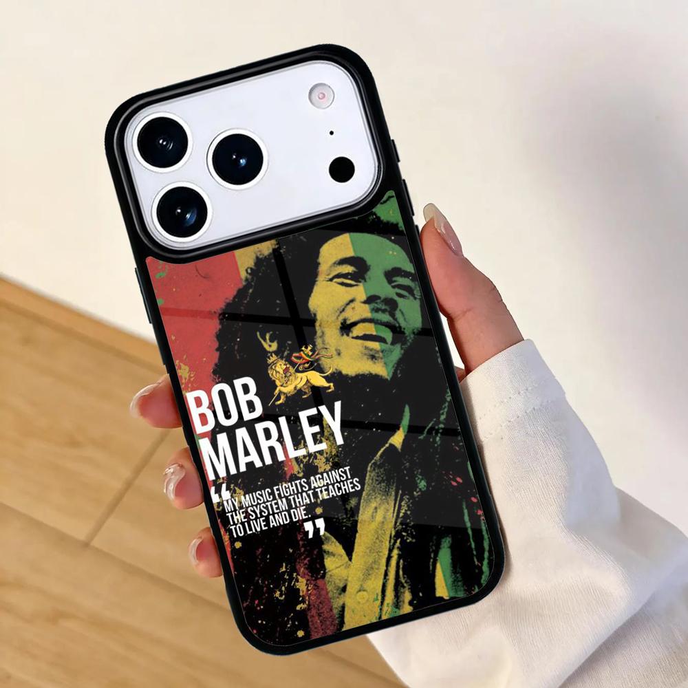 Bob Marley Quotes Rasta Reggae Mobile Phone Case for IPhone 17 AIR 16pro Max 15 14 13 12 11 Bumper Cover