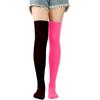 Gestreifte Strümpfe Unterschiedlich farbige Strümpfe Über das Knie Lange Socken Weihnachts-Oberschenkelhohe Strümpfe Lange Beinstrümpfe