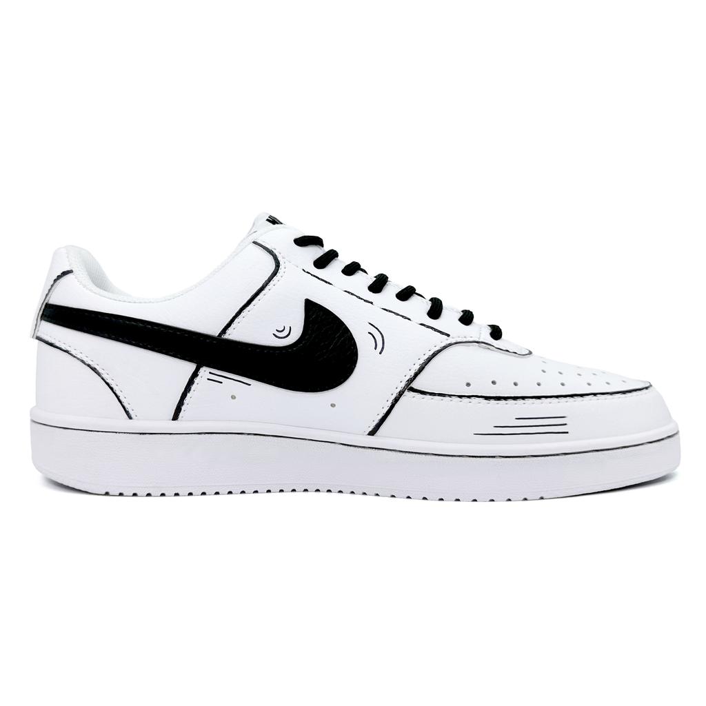 Nike Court Vision 1 Battle Anime Niedrige Skateboard-Schuhe Unisex Schwarz Weiß DH2987-101(team488-)