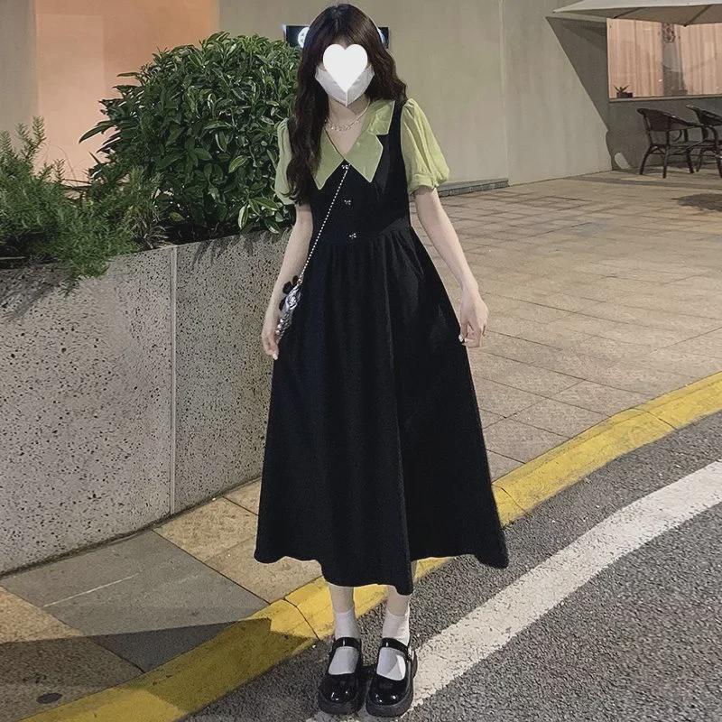 

Plus Size Women s French-Style Two-Piece Waist-Slimming Short Sleeve Dress XL [115-130 lbs]