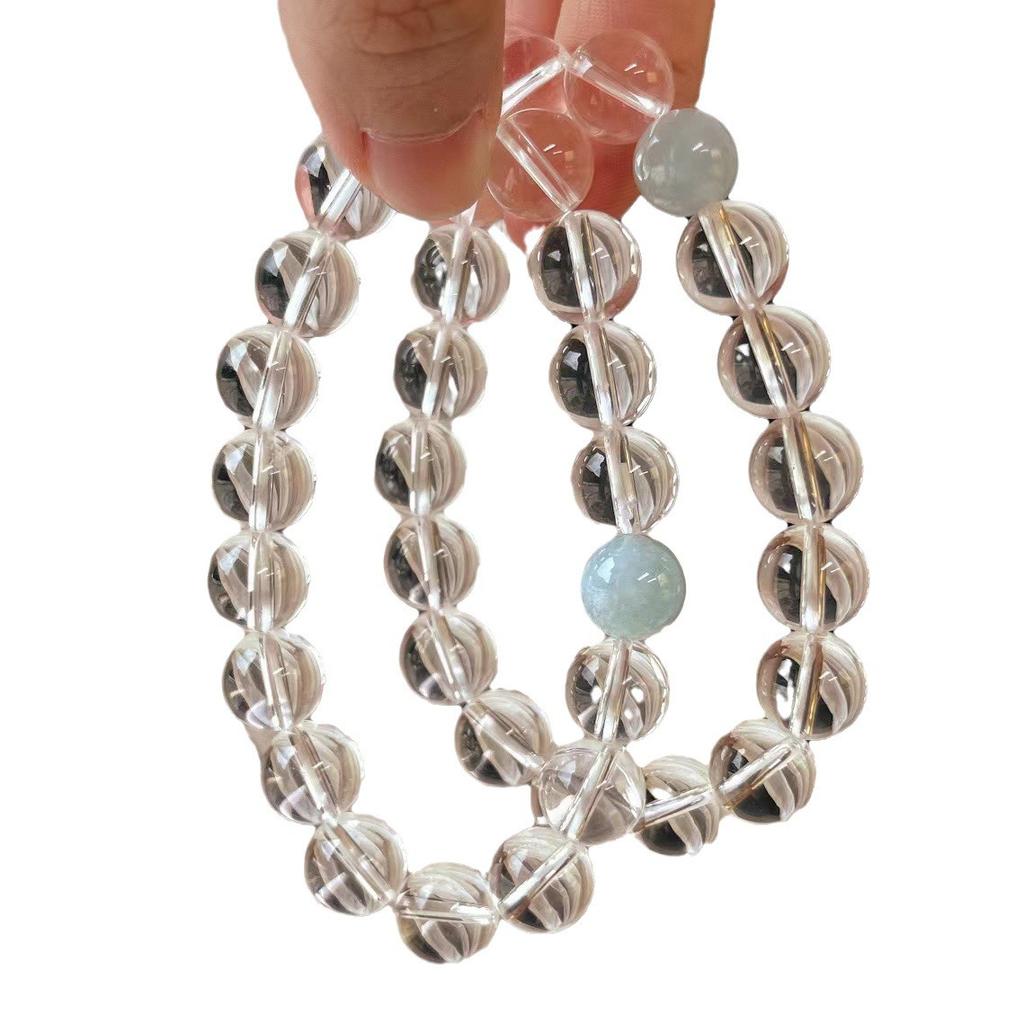 Vintage High Quality Vitreous Natural White Crystal Natural Aquamarine Bracelet Women'S Bracelet