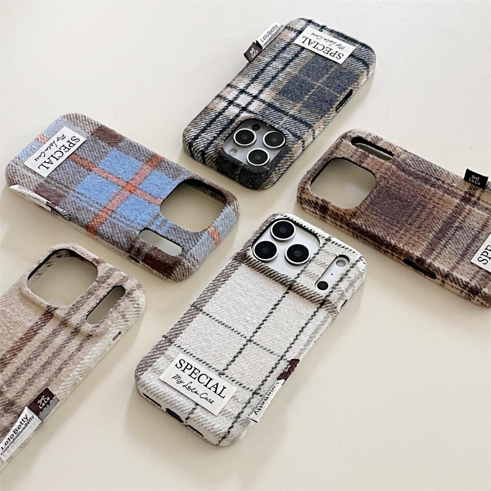 Warme Karomuster Stoff Handyhülle Für iPhone 17 16 Pro 14 13 15 Pro Max Hülle Für Apple 16 15pro Max Weiche Flauschige Niedliche Hülle