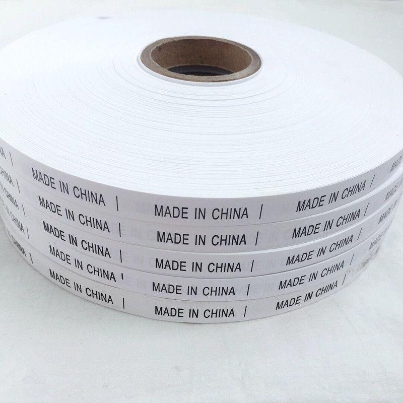 Fabric Label for Clothing: "MADE IN CHINA" - Origin and Care Instructions Included