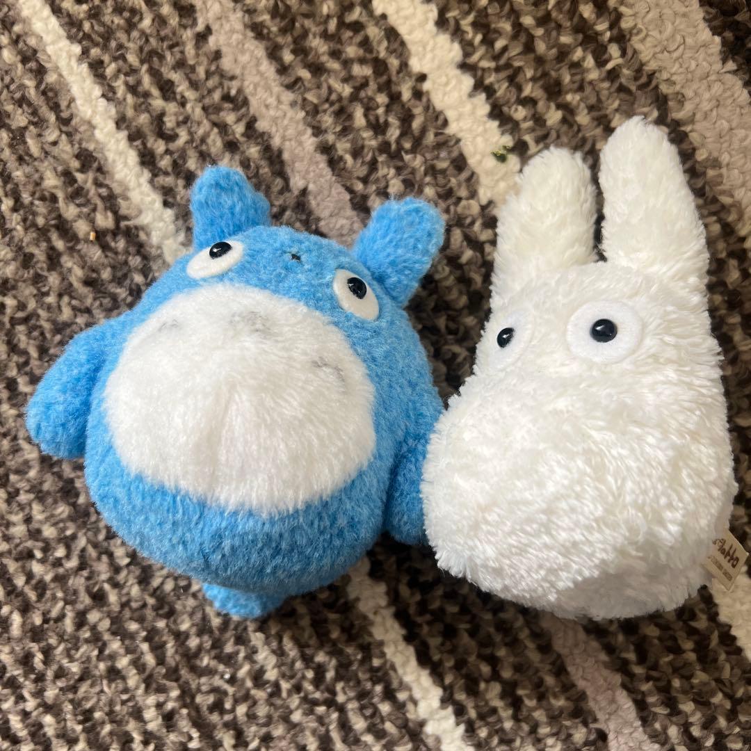 totoro stuffed toy blue white