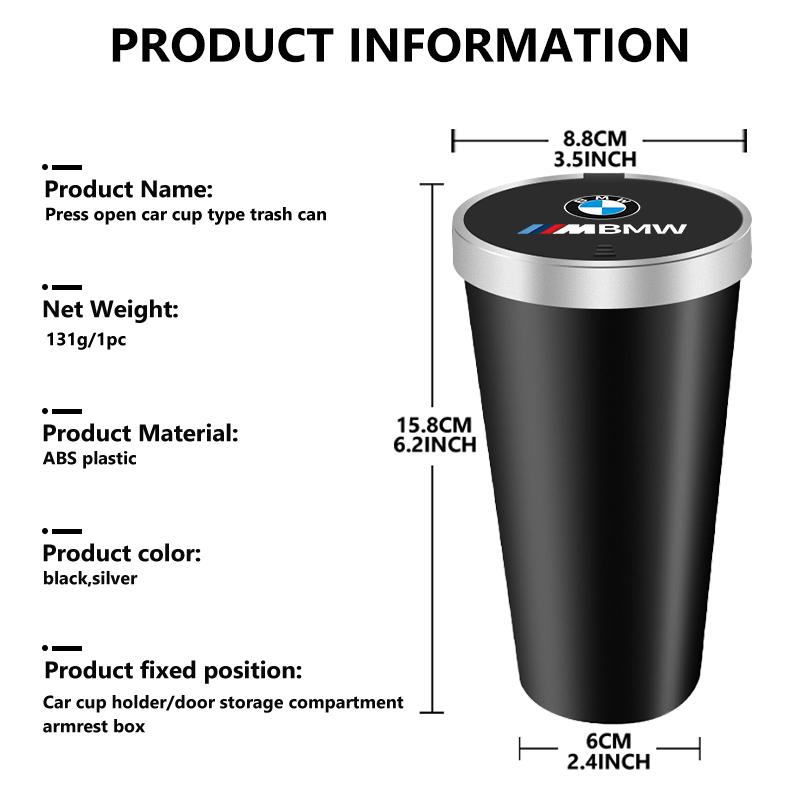 Car Center Console Garbage Bin Storage Trash Can Cup Holder For BMW M Sport M2 M3 M4 M5 M6 E46 E90 E60 F10 F20 E87 X3 X6 DHRJX1