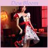 Alice In Wonderland The Red Queen Costume Dress With Polyester Fabric For Halloween Stage Performance Women