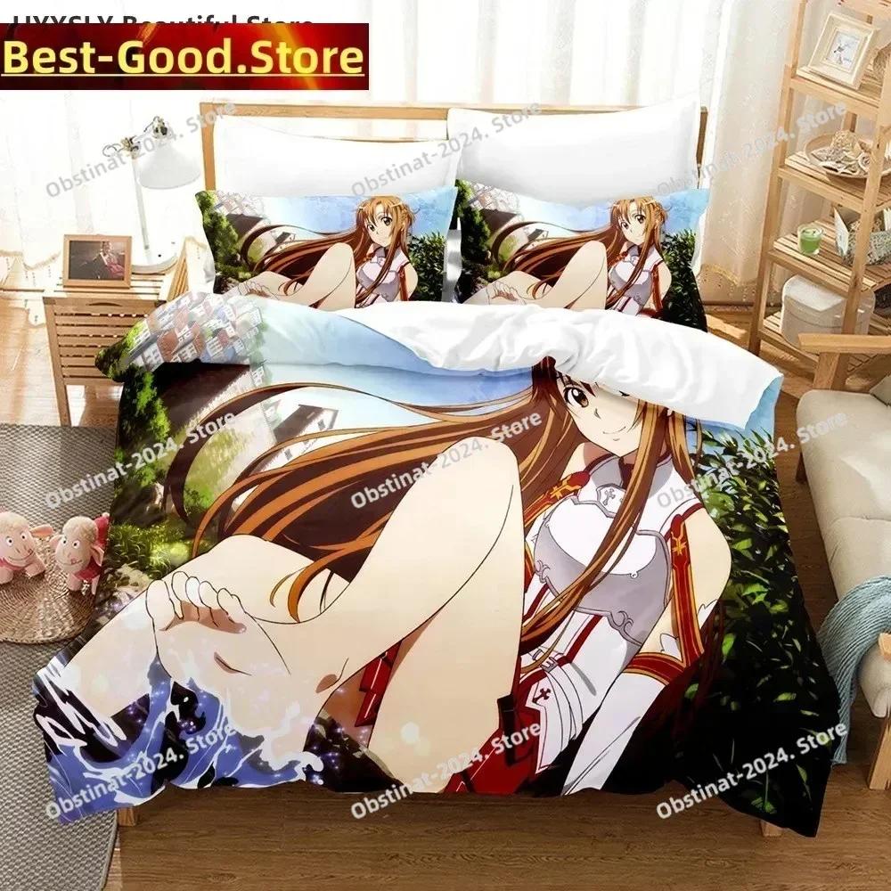 Sword Art Online Bedding Set Printed single Comforter Quilt Bed Cover Duvet Cover Pillow Case 3 Pieces Sets Kids Adult Size