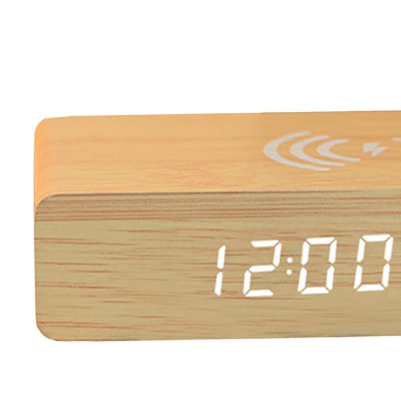 Wireless Charging Alarm Clock With 3-level Brightness Led Display  Digital Alarm Clock For Bedroom, Apartment & Desk | Easy Snooz