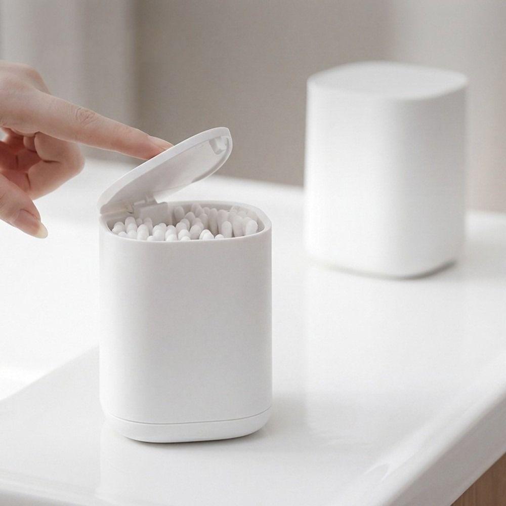 Push Type Cotton Swab Holder Sealed Plastic Toothpick Stand Simple Swabs Dispenser  Hotel