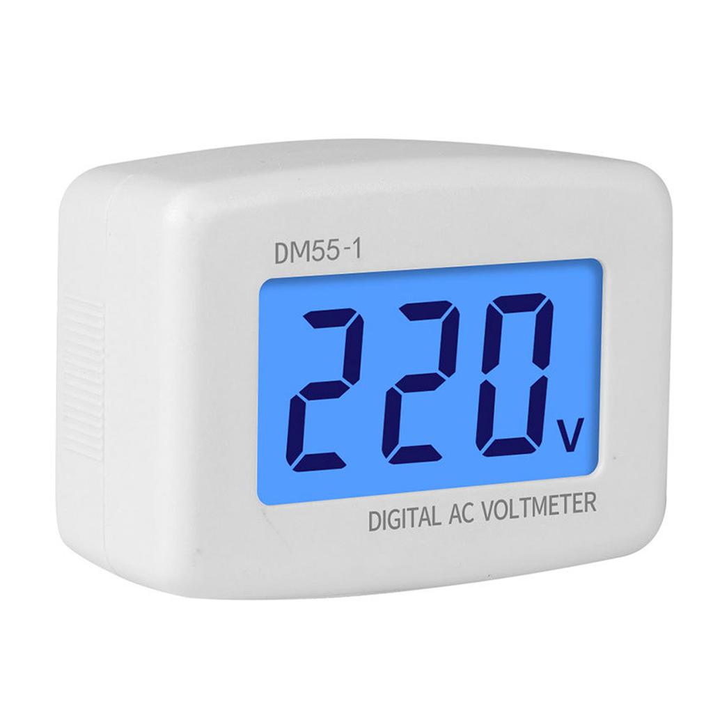 DM55-1 Digital Voltmeter EU US Plug Volt Meter Socket Voltage Tester LCD Display Voltage Meter 110V 220V Wall Flat Voltage Meter