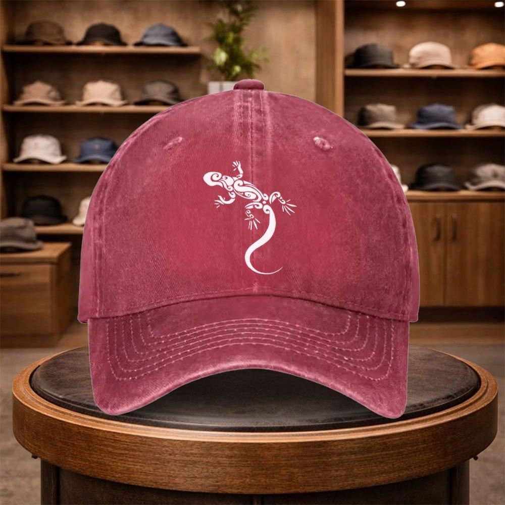 A UnisexS Baseball Cap with Lizard Pattern Adjustable And Stylish for Outdoor Use Featuring an Urban Design ItS a Lightweight