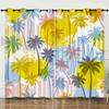 Curtains Summer Coconut Tree Decorative Sunshade 3D Digital Printing Blackout Curtain No Punching Bedroom