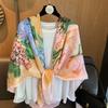 130Cm Square Scarf Women'S Summer Air-Conditioned Room With Large Shawl Spring And Autumn Thin High-End Sunscreen Light Luxury Shawl Square Scarf