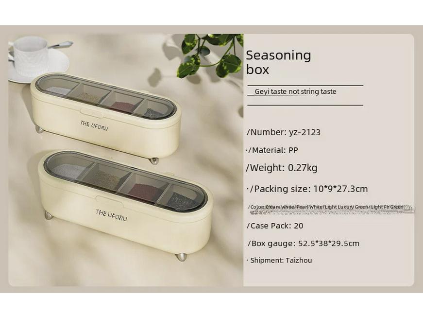 4-Grid Food-Grade Seasoning Jar Set for Kitchen