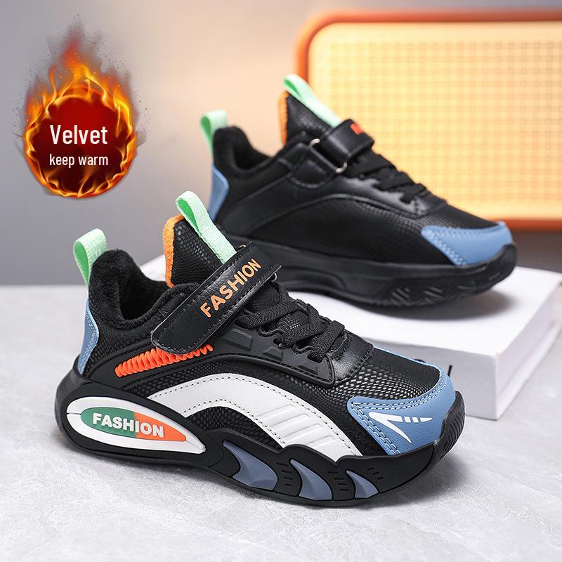 Autumn Non-Slip Breathable Mesh Boys' Sports Shoes with Soft Soles for Big Kids