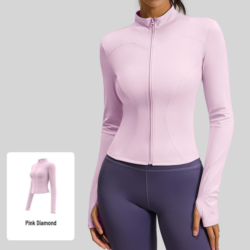Women's Juyitang Stand-up Collar Yoga Jacket for Running & Cycling - Slimming, Elastic Fitness Top