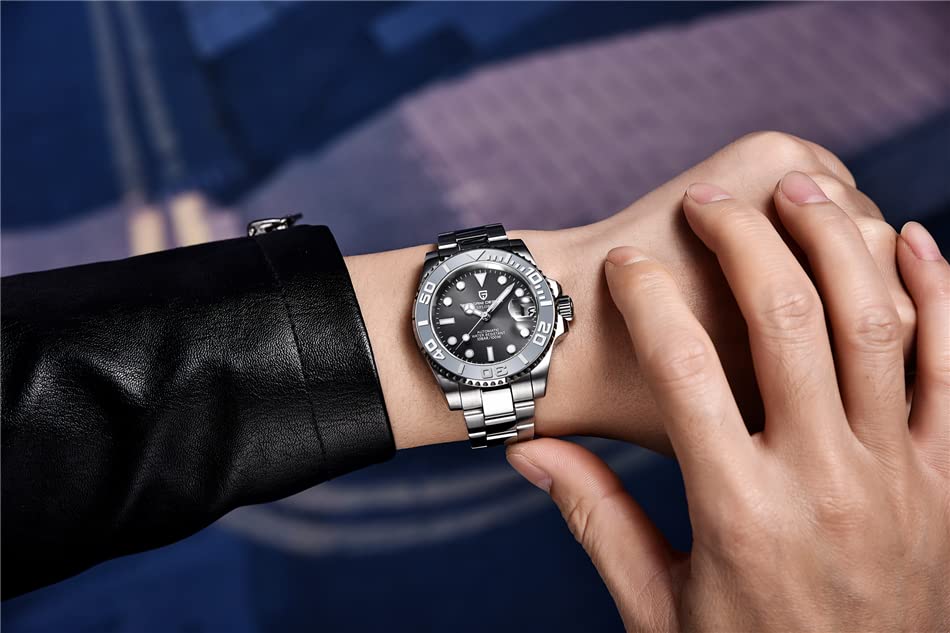 Montre PAGANI DESIGN fabriquée au Japon Mouvement SEIKO NH35 Yacht Master Divers Boîtier mécanique automatique avec lunette en céramique étanche Business Work Dress