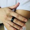 Vnox 6/8mm Svart Ring för Män Kvinnor Spår Regnbåge Rostfritt Stål Vigselringar Trendiga Broderskapsringar Casual Herrsmycken