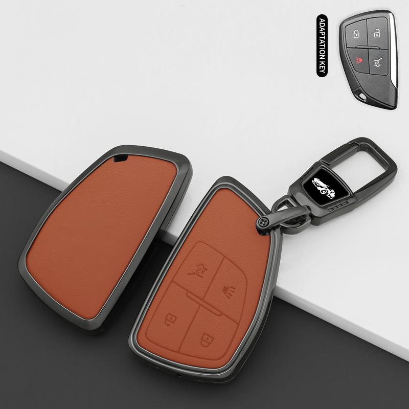Leather Car Key Case for Chevrolet Tahoe Suburban for GMC Yukon for Buick S Plus Avenir