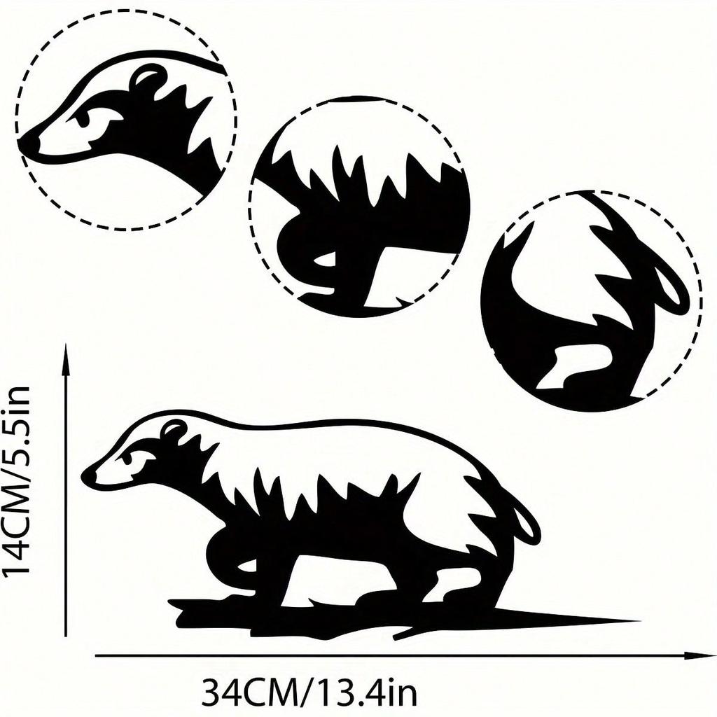 Metal Badger Silhouette Yard Sign, US Steel Lawn Art, Farmhouse Garden Decor, Hammerable Stake, Housewarming Gift