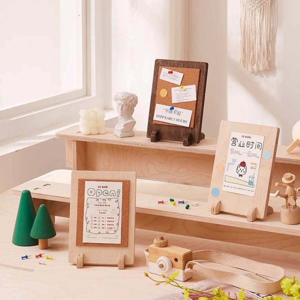 Solid Wood Notice Pin Memo Rack Stable Photo Display Holder Rural-Style Bulletin Board Home Decor