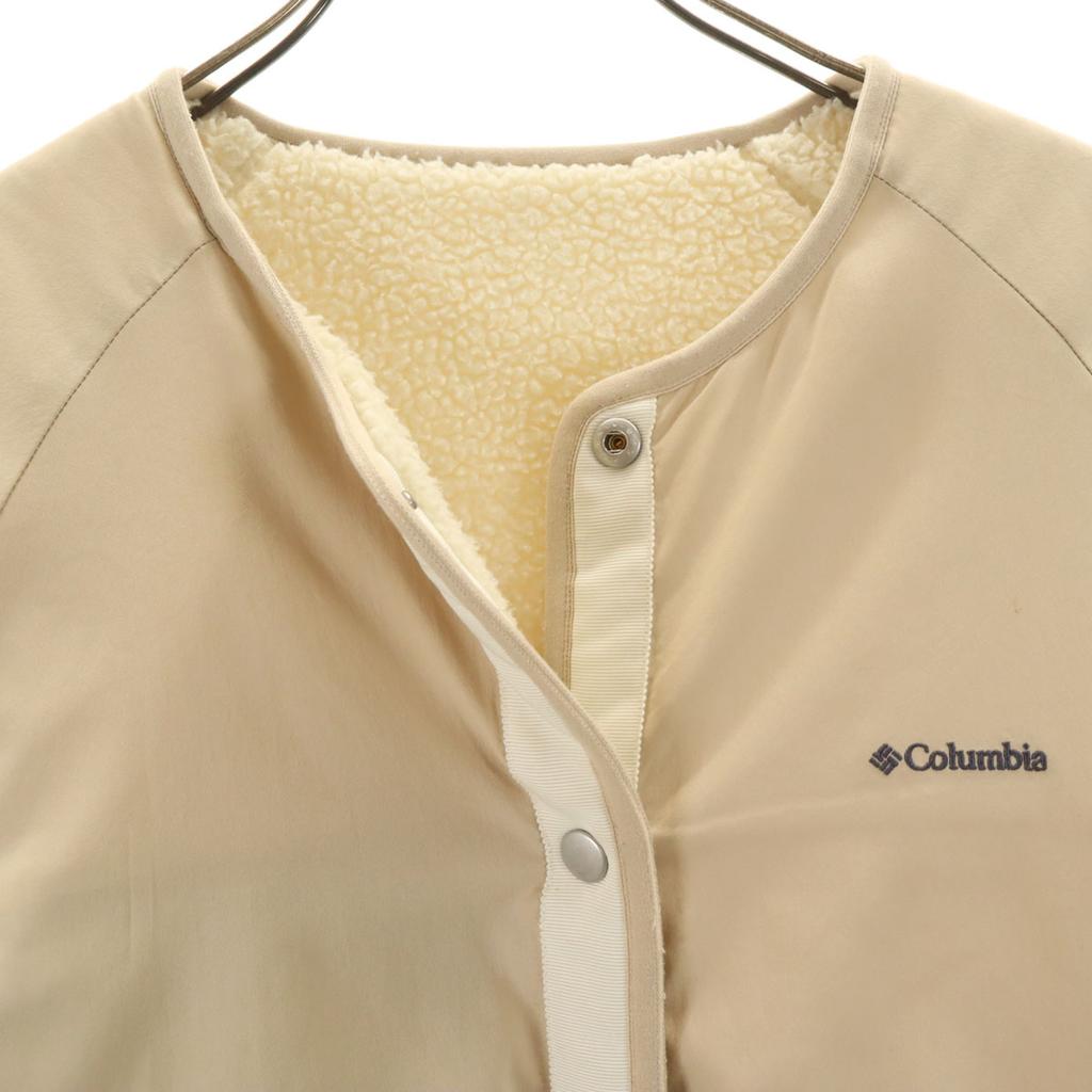 Columbia No collar, reversible Bore jacket M beige Outdoors Women Used