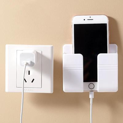 Soco livre fixado na parede organizador caixa de armazenamento controle remoto montado plug suporte parede carregamento gancho multifuncional