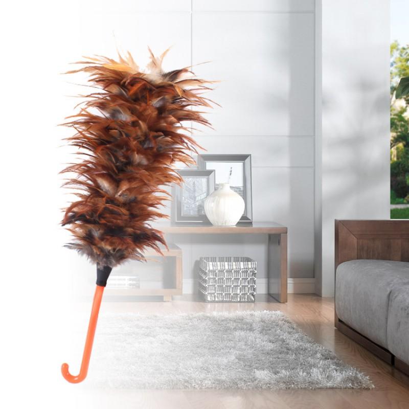 Dust Brush Home Office Car Cleaning Mini Feather Duster Non-Shedding Flexible Handle Round Head
