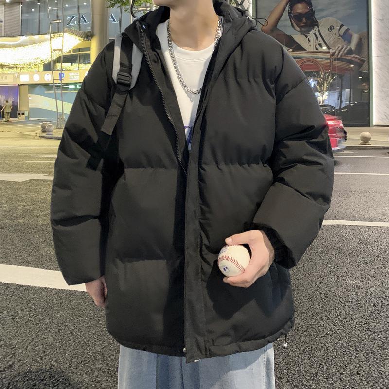 

Cotton Clothes Men s Season New Thickened Loose Versatile Hooded Bread Clothes Cotton Clothes Student Jacket 4XL чорний
