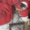 Red Rose Flower Vintage Sheer Curtains for Living Room Decoration Window Curtains for Kitchen Tulle Voile Organza Curtains