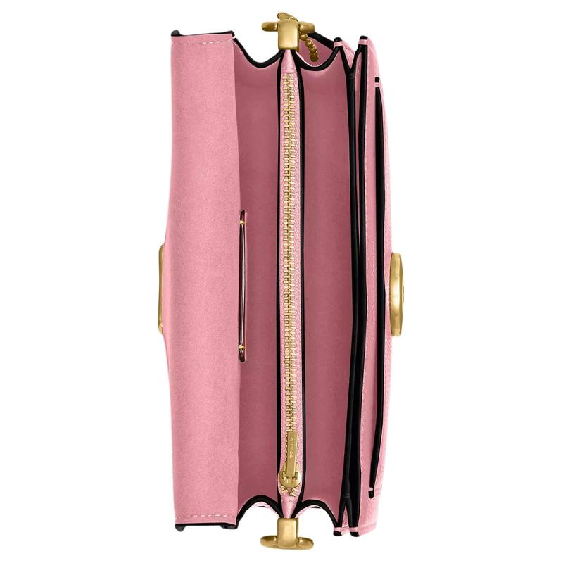 Coach Tabby 20 Logo Snap Fastening Polished Pebbled Leather Handy Crossbody Shoulder Bag Small Women's Pink