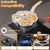 Sartén para Freír Huevos de 4 Tazas con Forma de Corazón Sartén para Tortillas Antiadherente con Mango de Madera Aleación de Aluminio Sartén Cocedor de Huevos Sin Esfuerzo