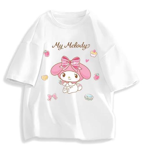 2026 New Fashion RoundNeck ShortSleeve TShirt Spring Summer Sanrio My Melody Women TShirt Unisex Trendy Cute Top Clothing