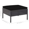 5 Piece Garden Sofa Set with Cushions Poly Rattan Black